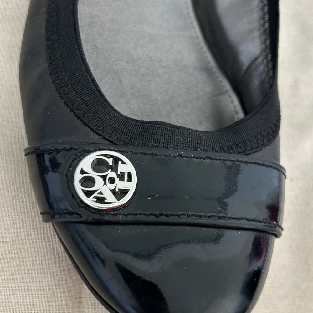 Coach Black Leather Loafers with Logo Accent - Picture 5 of 5